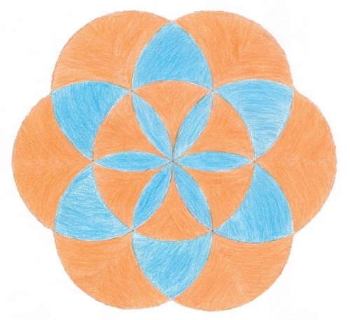 geometric design with 7 circles